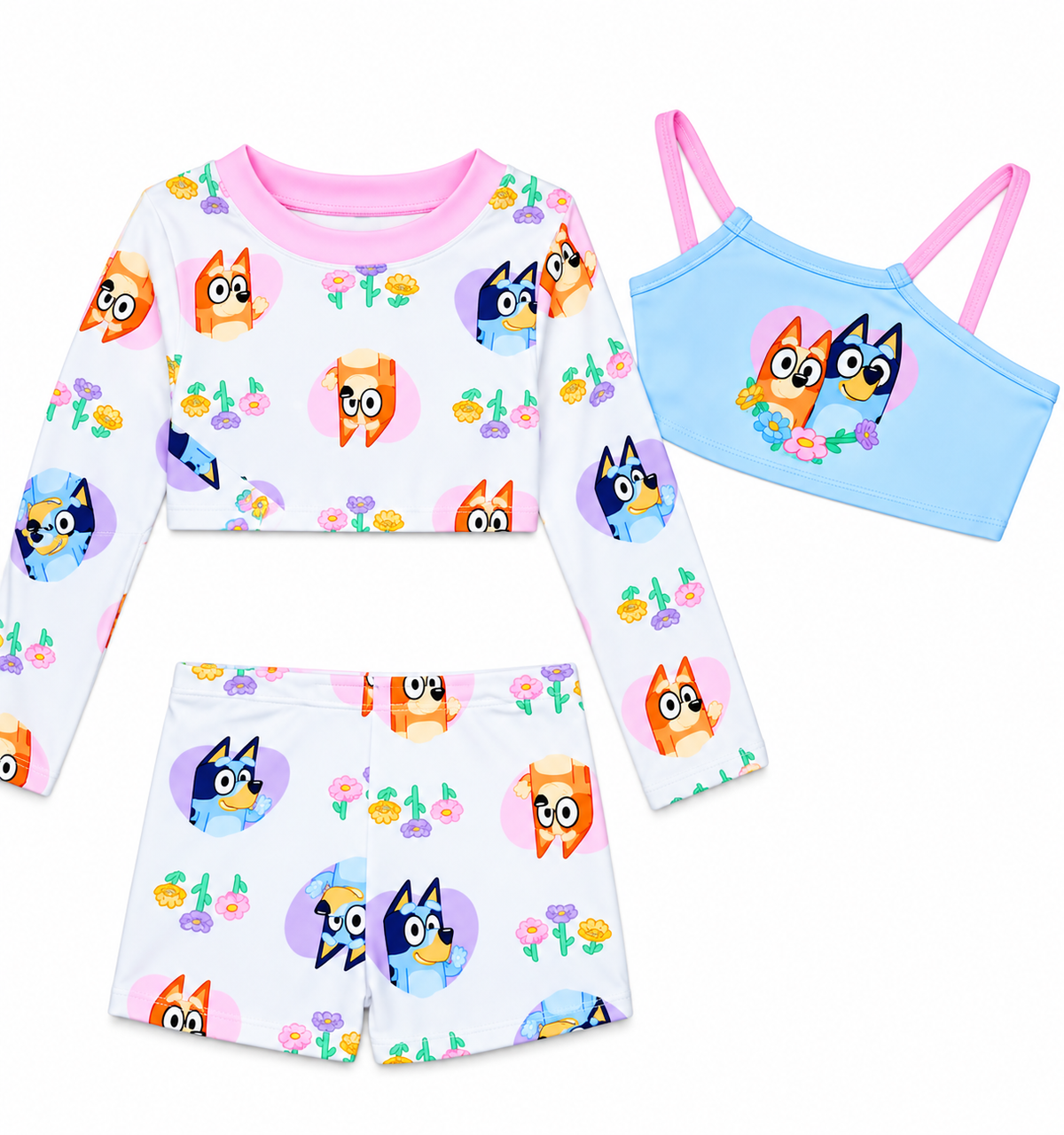 3pc Bluey toddler swimsuit size 4T