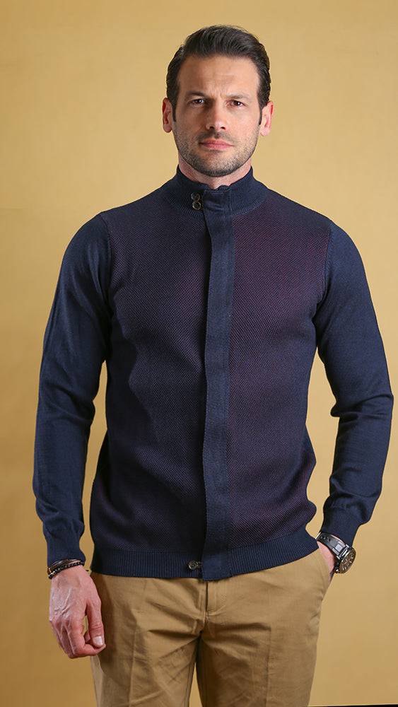 The Trailblazer Sweater – Premium Lightweight Cotton-Blend (Navy Crimson)