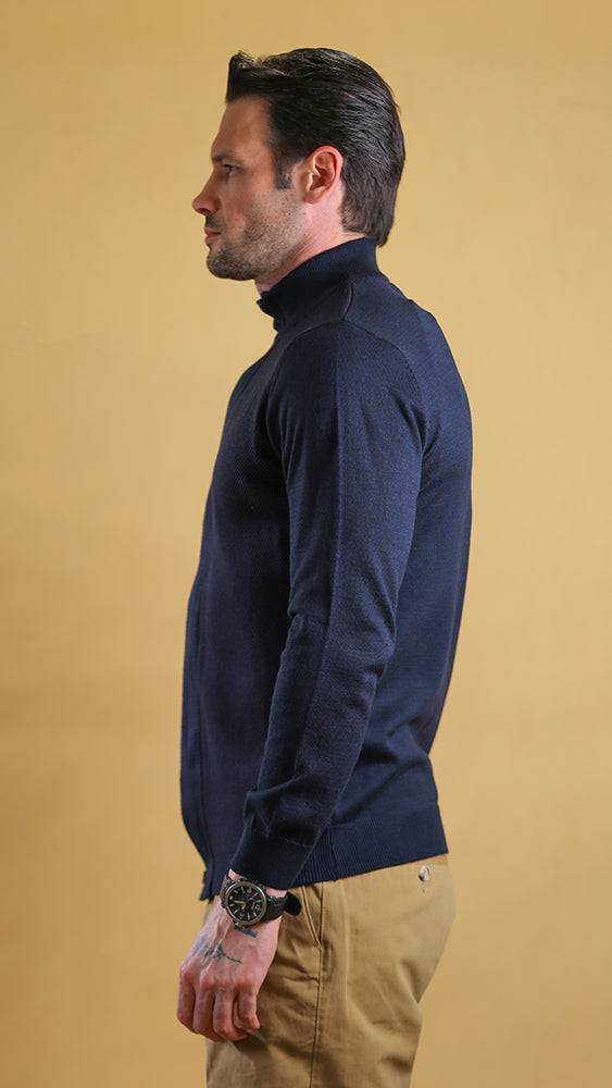 The Trailblazer Sweater – Premium Lightweight Cotton-Blend (Navy Crimson)