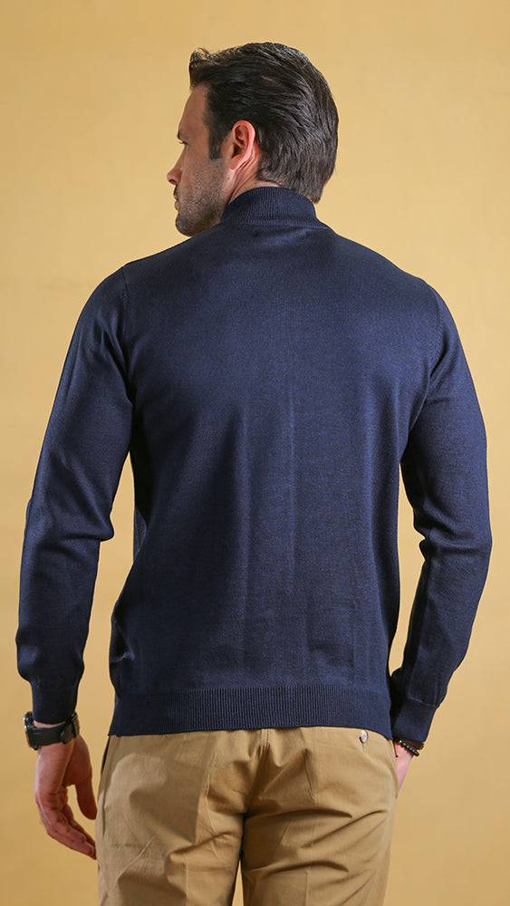 The Trailblazer Sweater – Premium Lightweight Cotton-Blend (Navy Crimson)