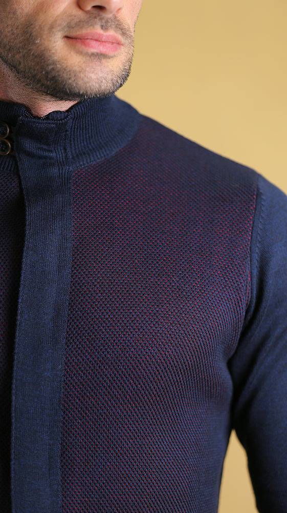 The Trailblazer Sweater – Premium Lightweight Cotton-Blend (Navy Crimson)