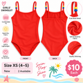 Girls red one-piece swimsuit, size XS 4-5