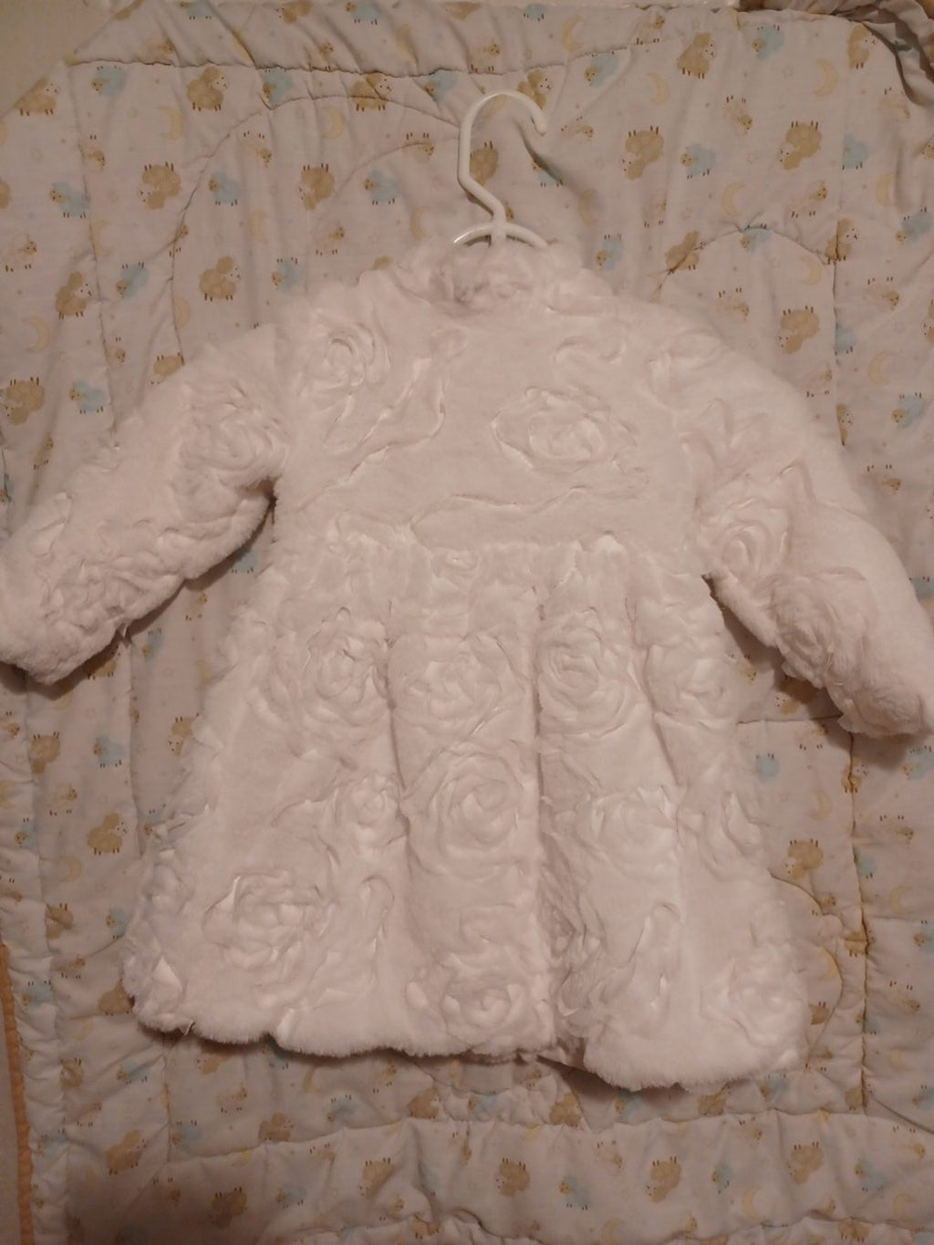 Blueberi Boulevard white and gold girls dress back view
