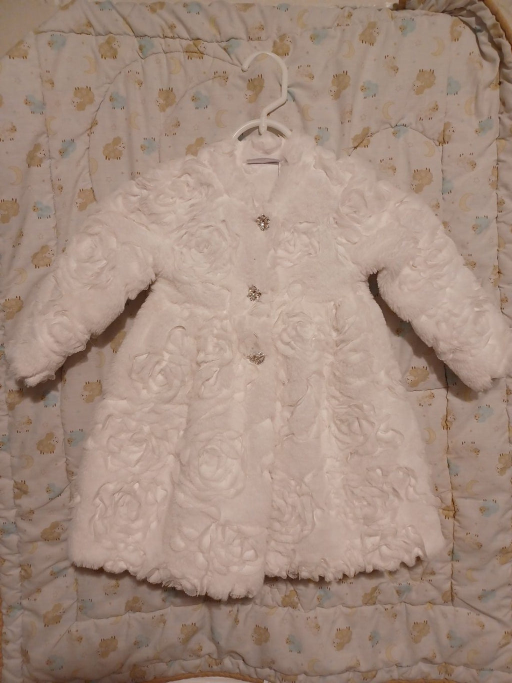 Blueberi Boulevard white and gold girls dress front view