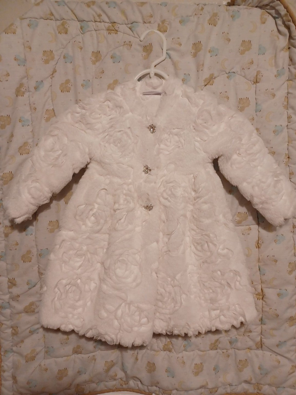 Blueberi Boulevard white and gold girls dress front view