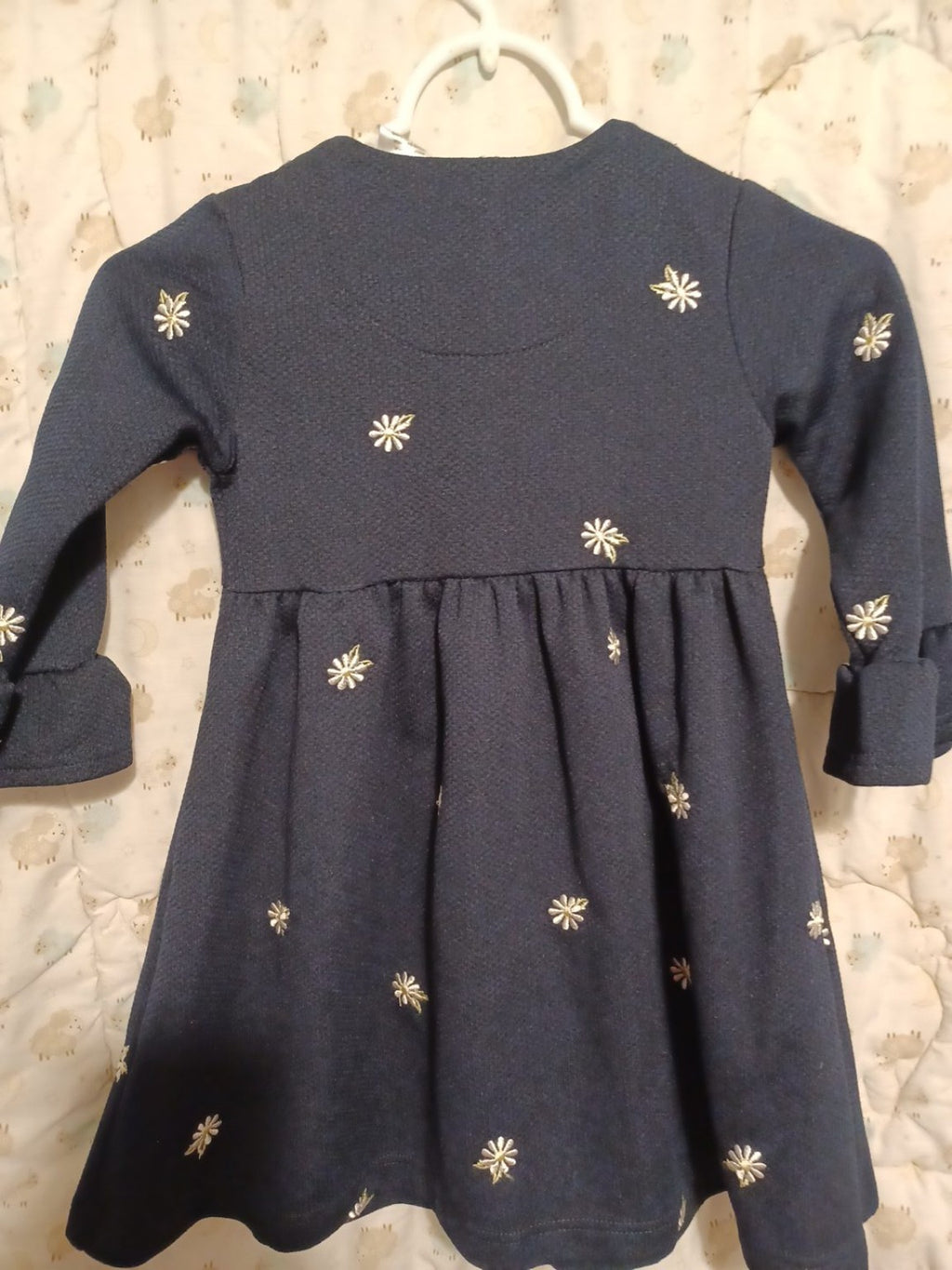 Blueberi Boulevard navy blue girls dress back view