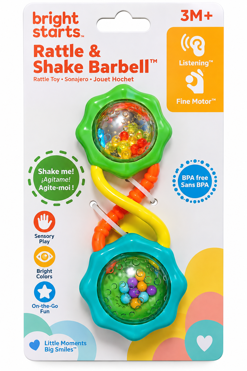 New Bright Starts Rattle & Shake Barbell baby rattle