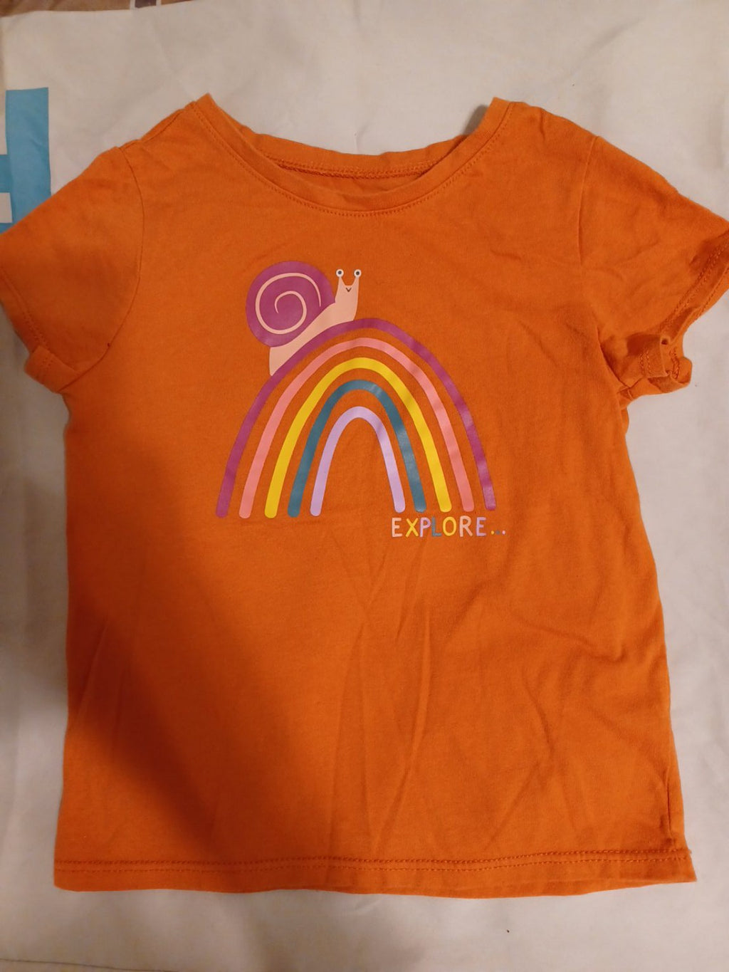 Garanimals girls size 4 orange rainbow snail T-shirt front