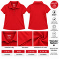 Girls' Dri-FIT red polo school uniform shirt