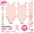 Justice girls pale pink one-piece swimsuit