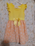 Max & Daisy yellow and peach floral girls dress front view
