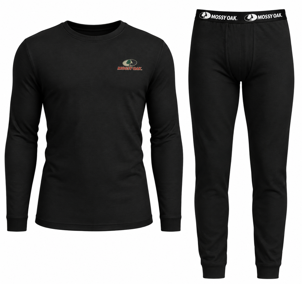 Black Mossy Oak 2-piece thermal set