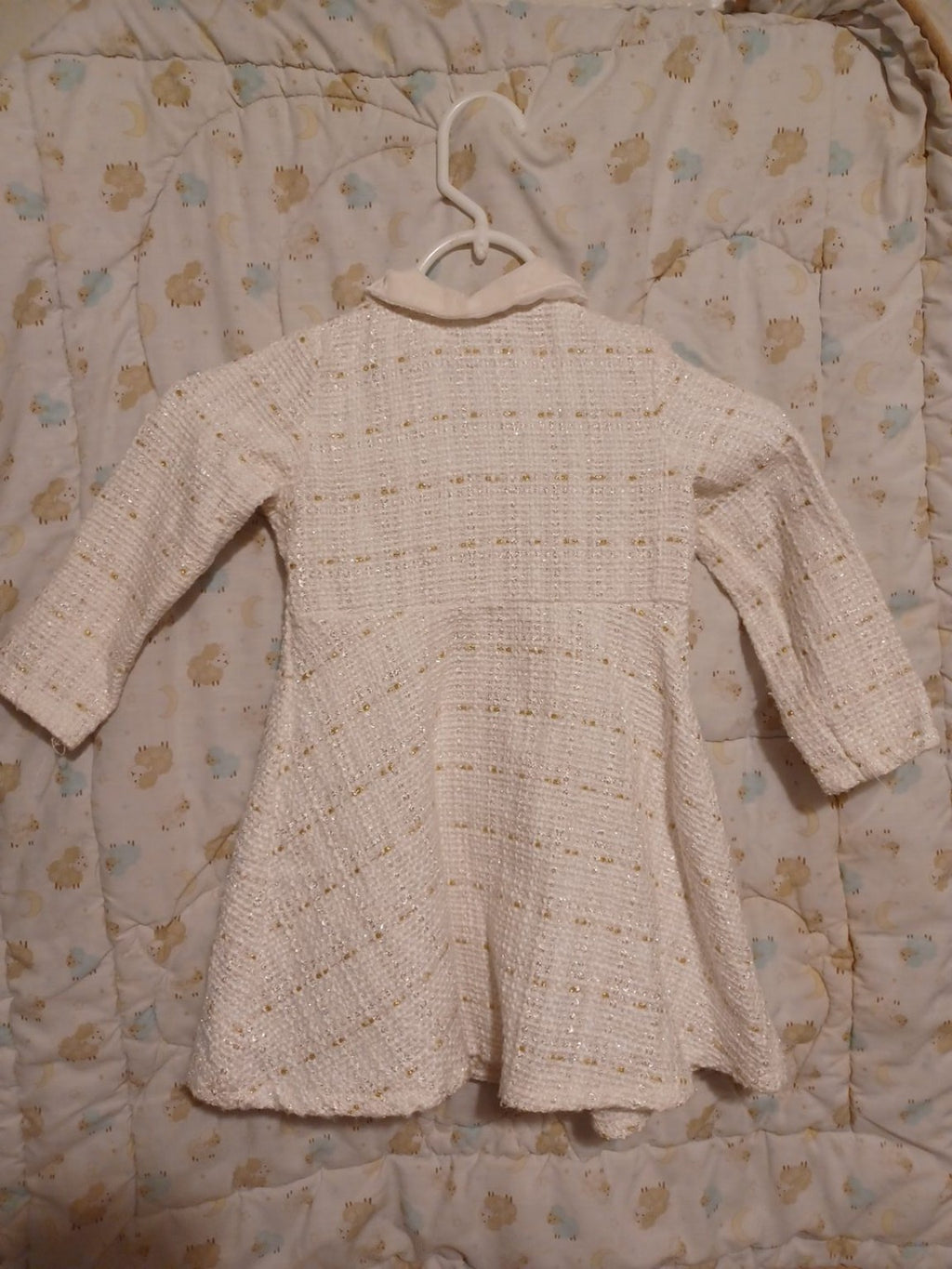 Nannette Kids white and gold girls dress back detail