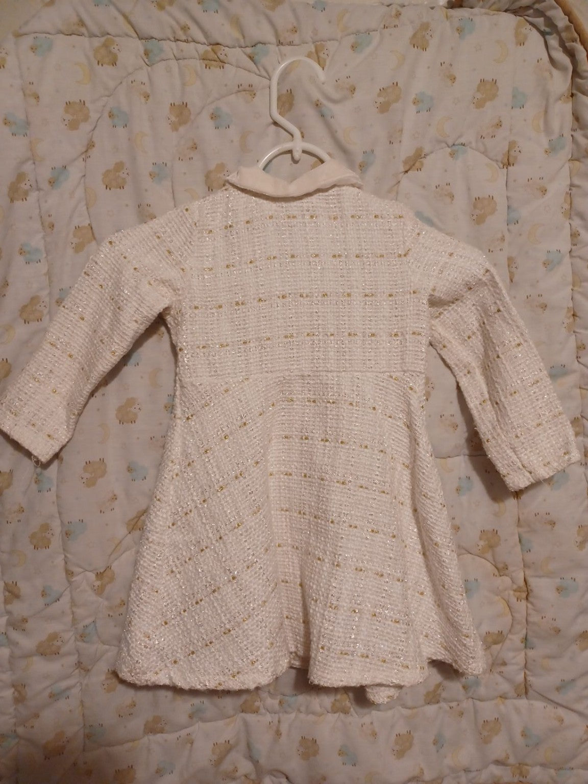 Nannette Kids white and gold girls dress back detail