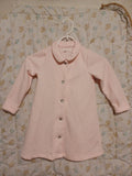 Preloved pink textured girls coat, front view